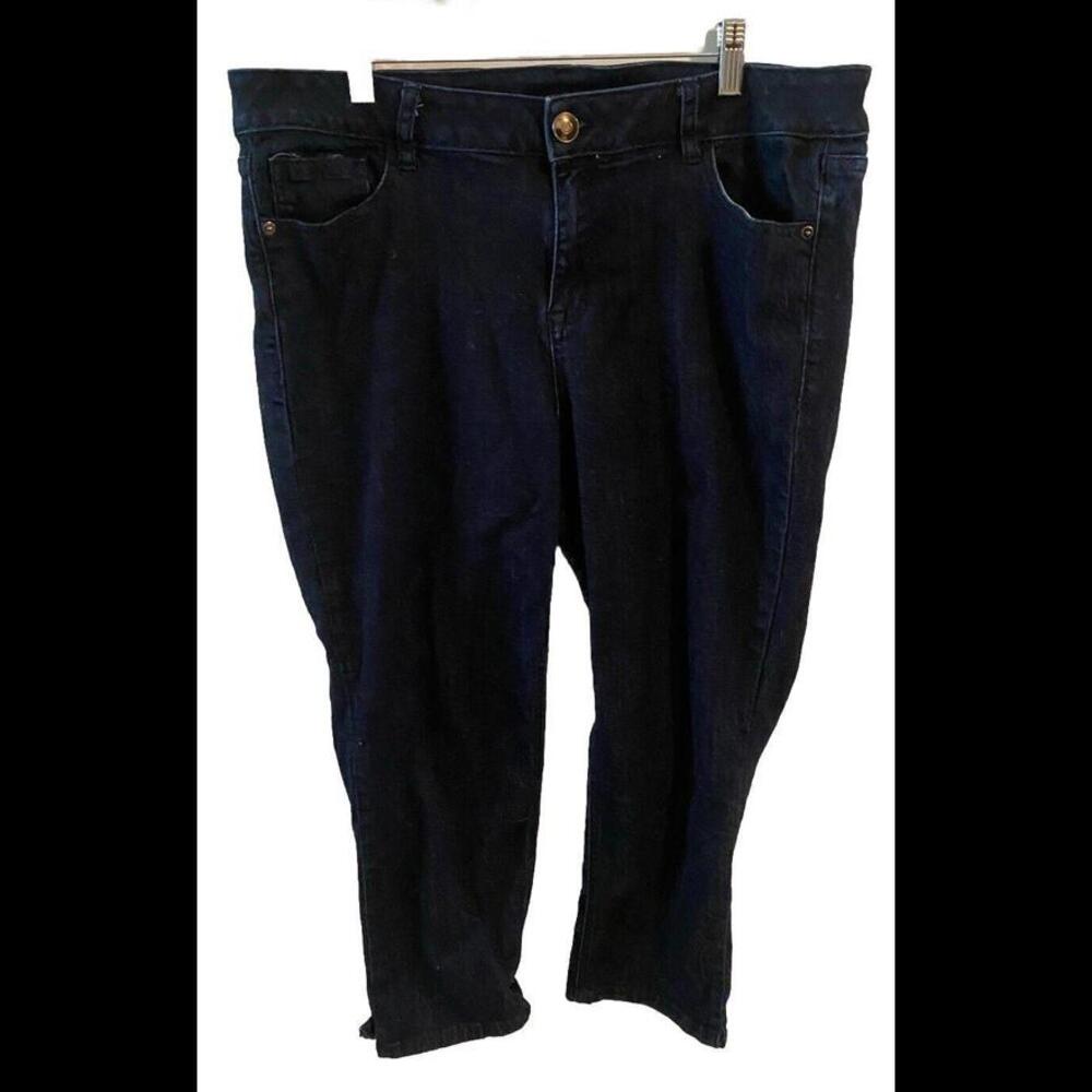 Venezia blue denim spandex stretch multi pockets Straight leg jeans 16